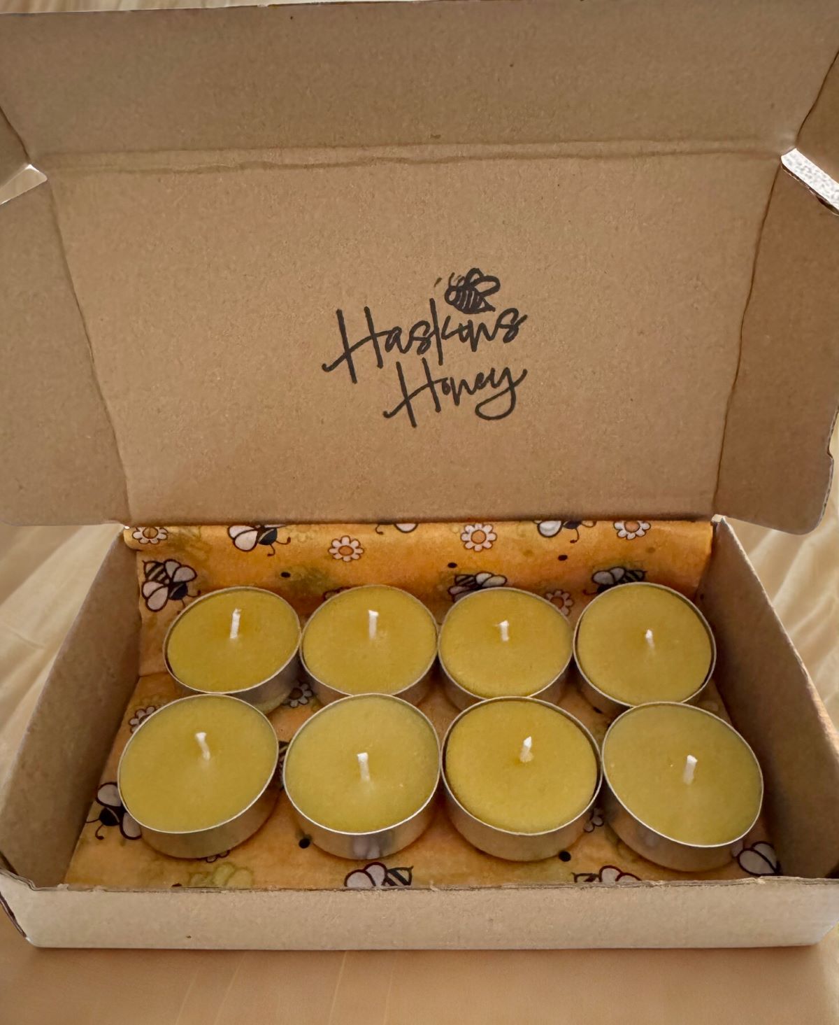Natural Beeswax Tealights - Haskins Honey