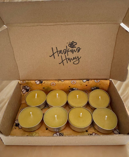 Natural Beeswax Tealights - Haskins Honey
